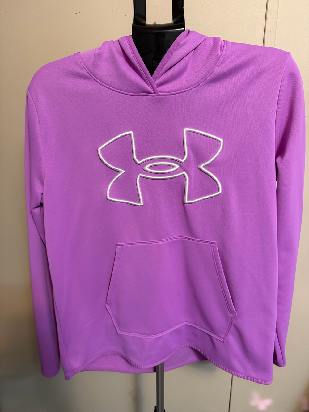 Under Armour Purple Fleece Big Logo Pullover Hoodie - Size Large